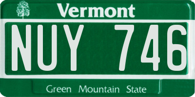 VT license plate NUY746