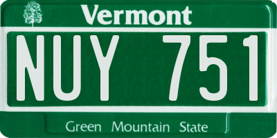 VT license plate NUY751