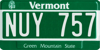 VT license plate NUY757