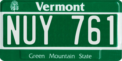 VT license plate NUY761