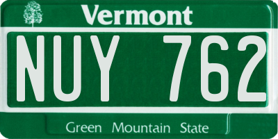 VT license plate NUY762