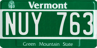 VT license plate NUY763