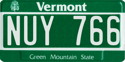 VT license plate NUY766