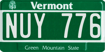 VT license plate NUY776