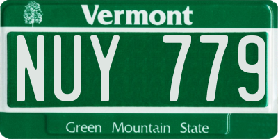 VT license plate NUY779