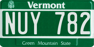 VT license plate NUY782