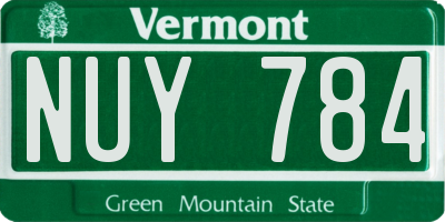 VT license plate NUY784