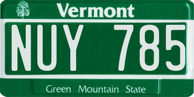 VT license plate NUY785