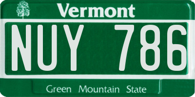 VT license plate NUY786
