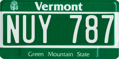 VT license plate NUY787