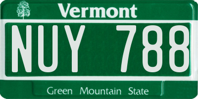 VT license plate NUY788