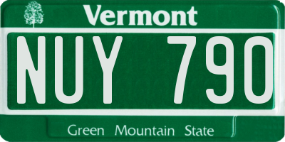 VT license plate NUY790