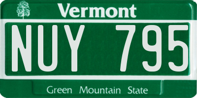 VT license plate NUY795