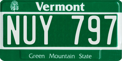 VT license plate NUY797
