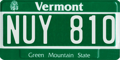 VT license plate NUY810