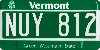 VT license plate NUY812