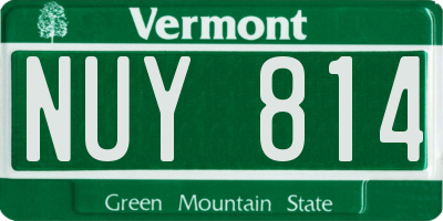 VT license plate NUY814