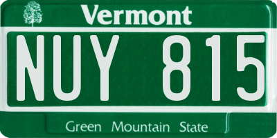 VT license plate NUY815