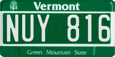 VT license plate NUY816