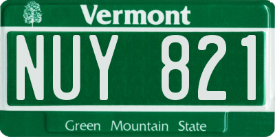 VT license plate NUY821