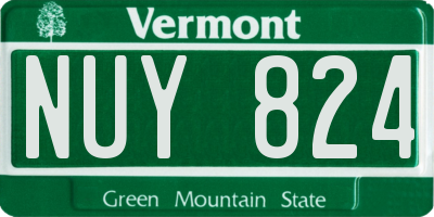 VT license plate NUY824