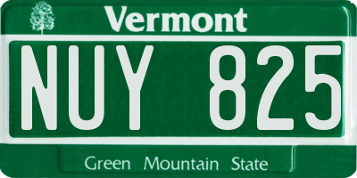 VT license plate NUY825