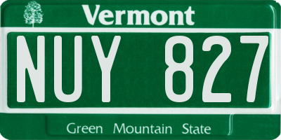 VT license plate NUY827