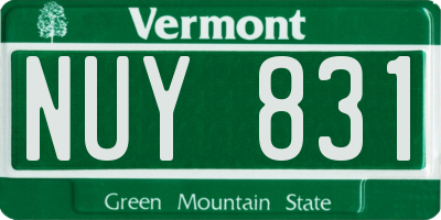 VT license plate NUY831