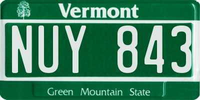 VT license plate NUY843
