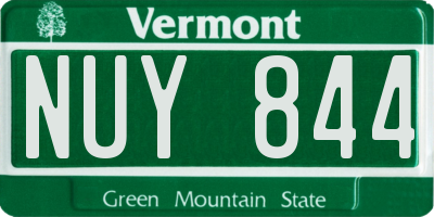 VT license plate NUY844