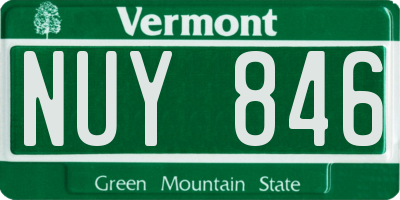 VT license plate NUY846