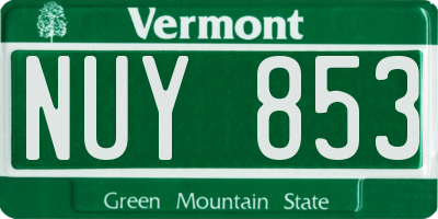 VT license plate NUY853