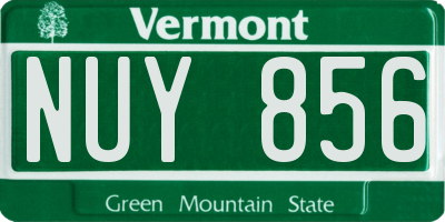 VT license plate NUY856