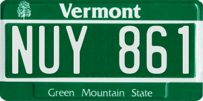 VT license plate NUY861