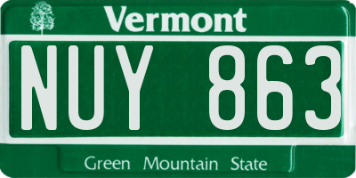 VT license plate NUY863