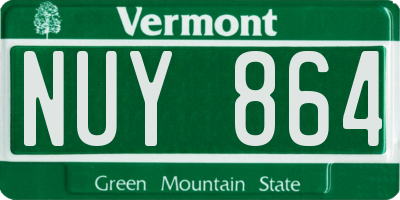 VT license plate NUY864