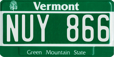 VT license plate NUY866