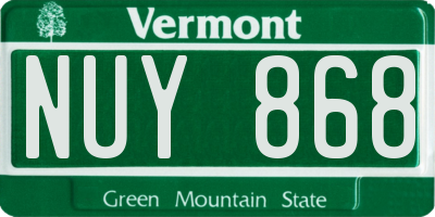 VT license plate NUY868