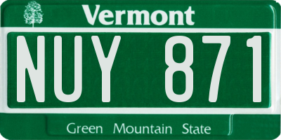 VT license plate NUY871