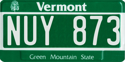 VT license plate NUY873