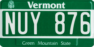 VT license plate NUY876