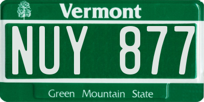 VT license plate NUY877
