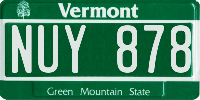 VT license plate NUY878