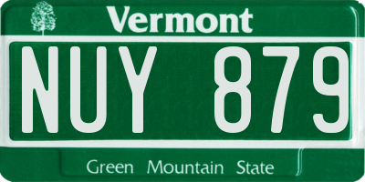 VT license plate NUY879