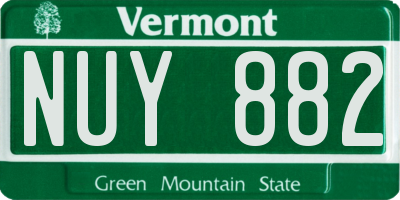 VT license plate NUY882