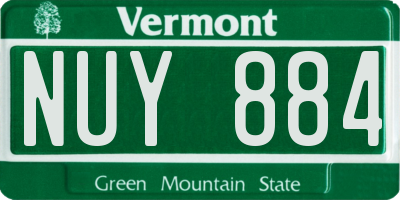 VT license plate NUY884