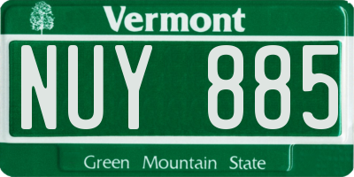 VT license plate NUY885