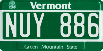VT license plate NUY886