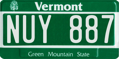 VT license plate NUY887