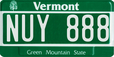 VT license plate NUY888